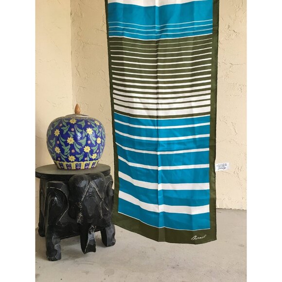 Burmel Striped Long Scarf Vintage Accessories made in Japan - Picture 3 of 5